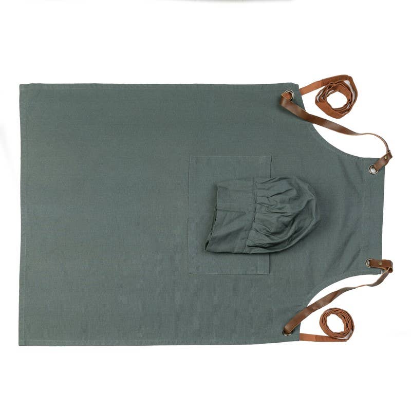 UNOCASADESIGN - Vente Tabliers - Ensemble de tablier de cuisine épais Brenda avec chapeau de chef14