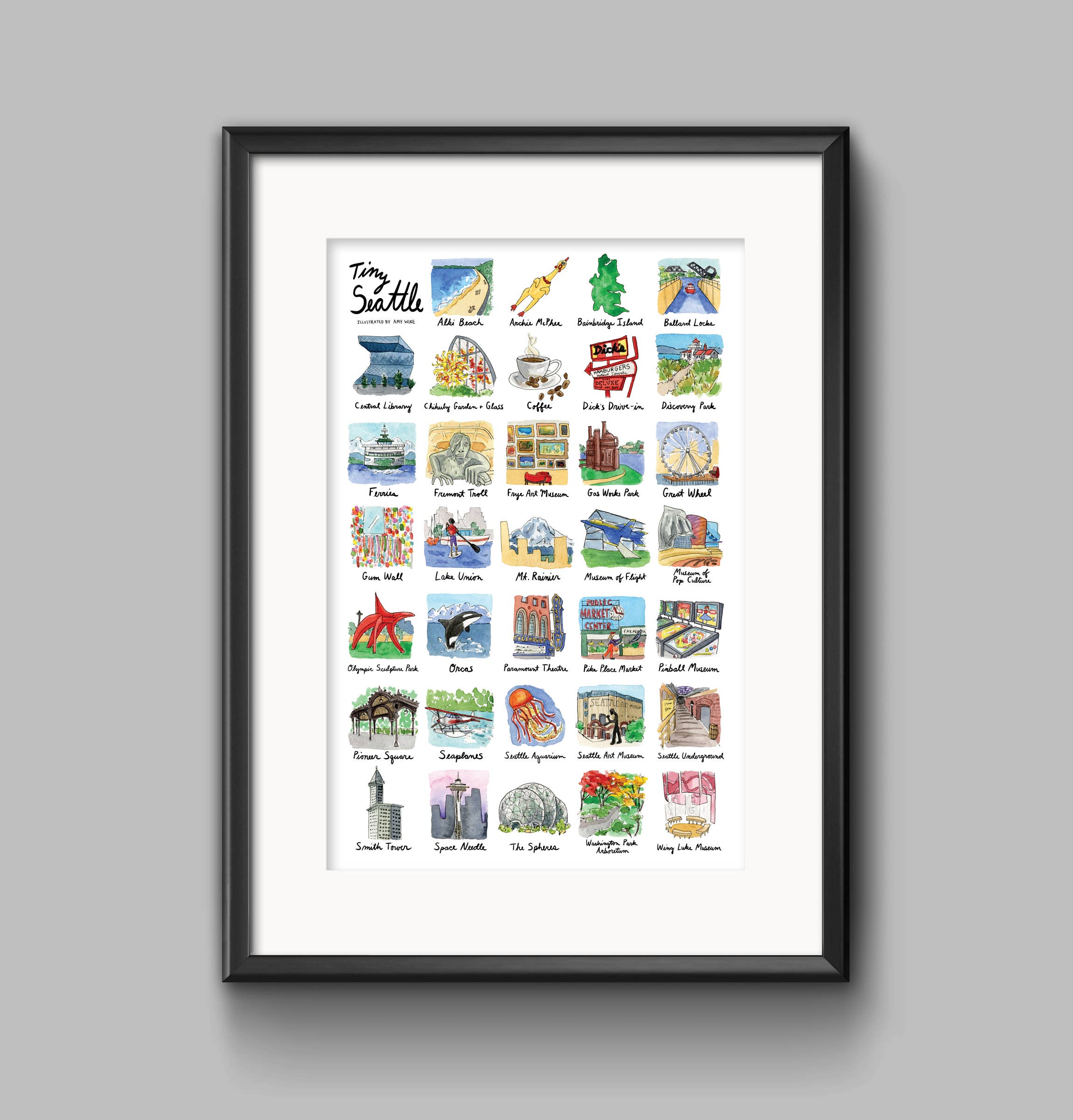 Amy Wike Illustration - Wholesale Poster - Tiny Seattle Poster3