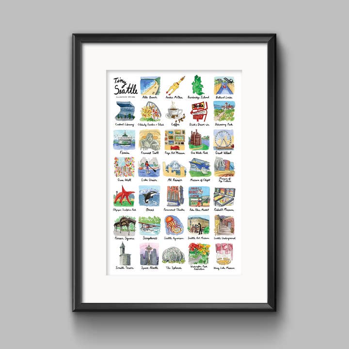 Amy Wike Illustration – wholesale Poster – Tiny Seattle Poster3