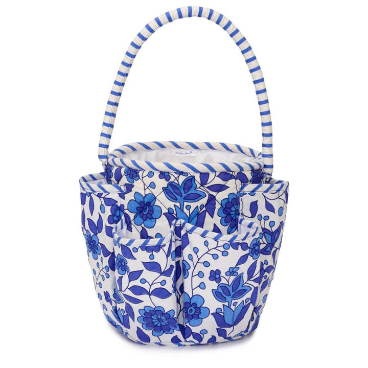 Floral Mini Beach Bag with Pockets | Marine for wholesale by Bridie & Bert