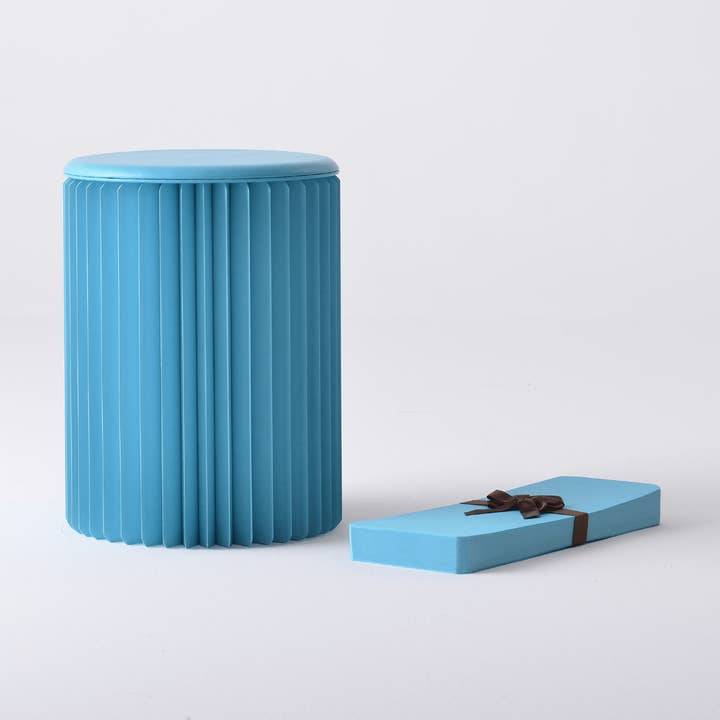 Sammenfoldelig cirkulært papir bord - Blå for engroshandel hos Paper Lounge