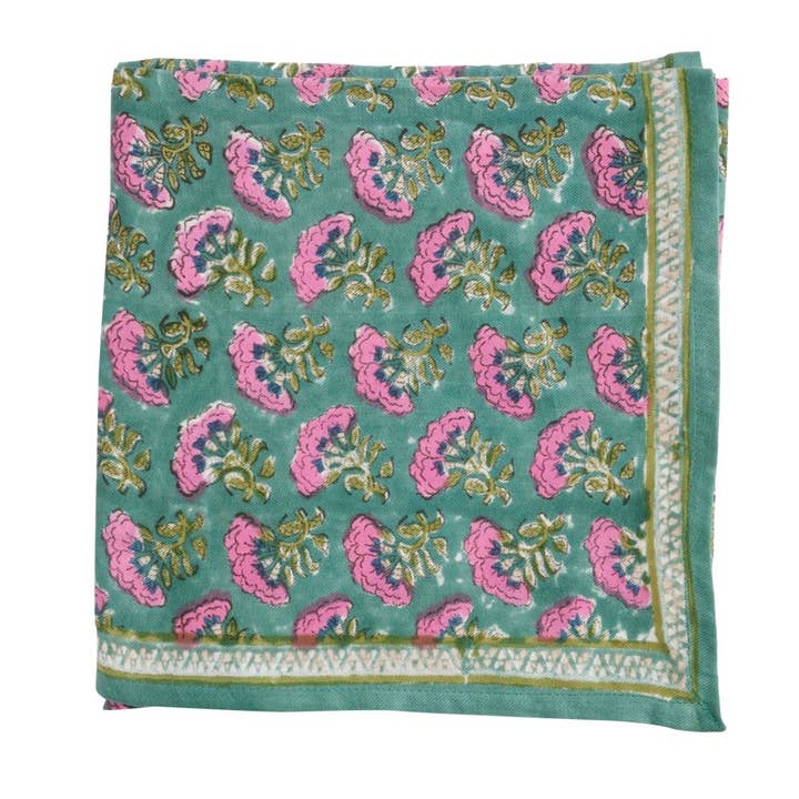 Foulard Indien - Namaste Vert pour la vente par Bonheur du Jour