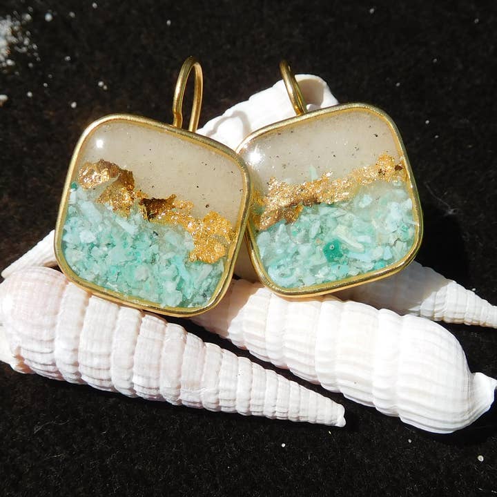 Art & Soul 30a - Wholesale Dangle Earrings - Beach Earrings Sand and Crystals Customizable2