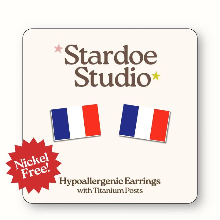 French Flag (France) Earrings for wholesale by Stardoe Studio