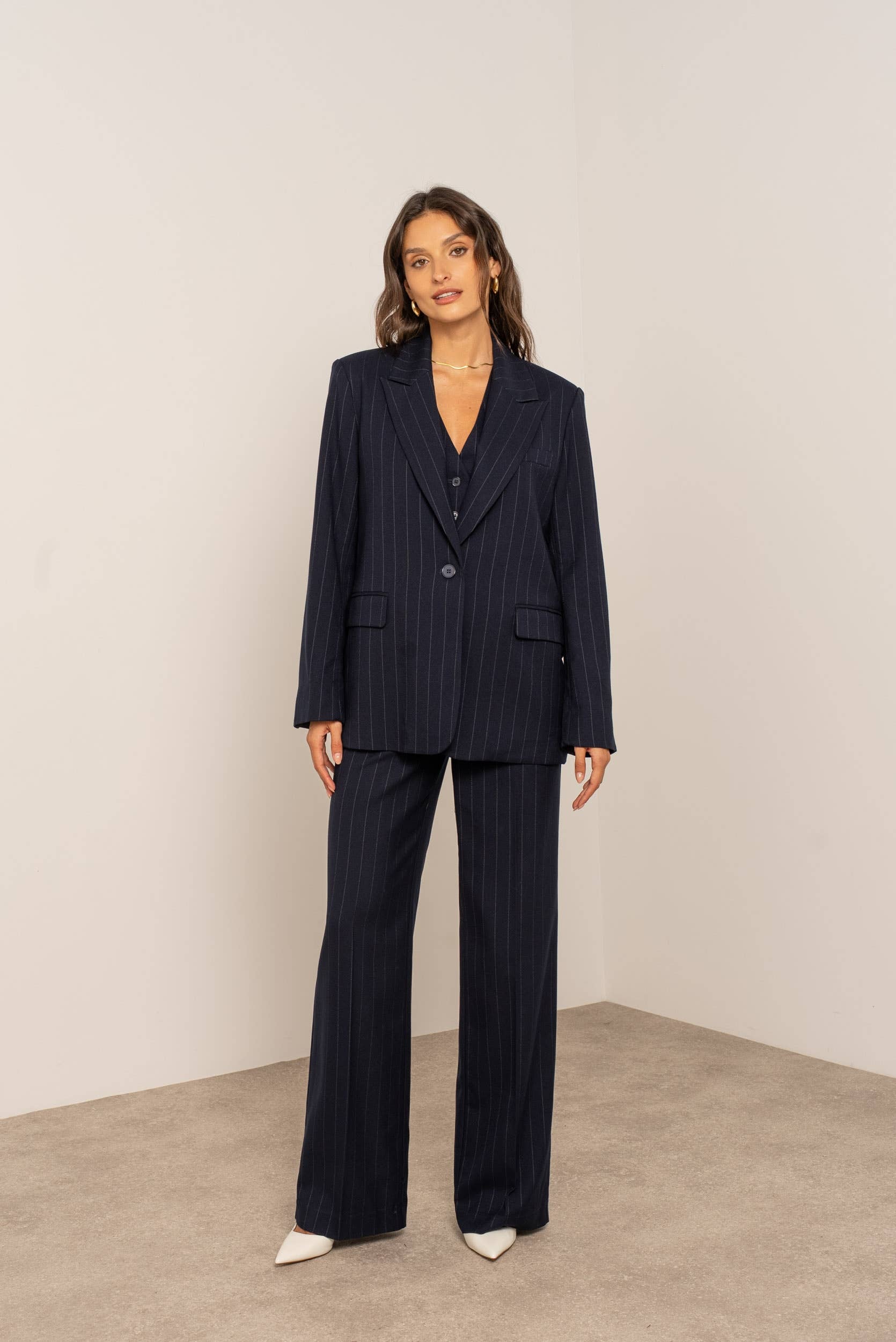 Attentif Paris - Wholesale Blazer - Women's - Oversized pinstripe blazer1