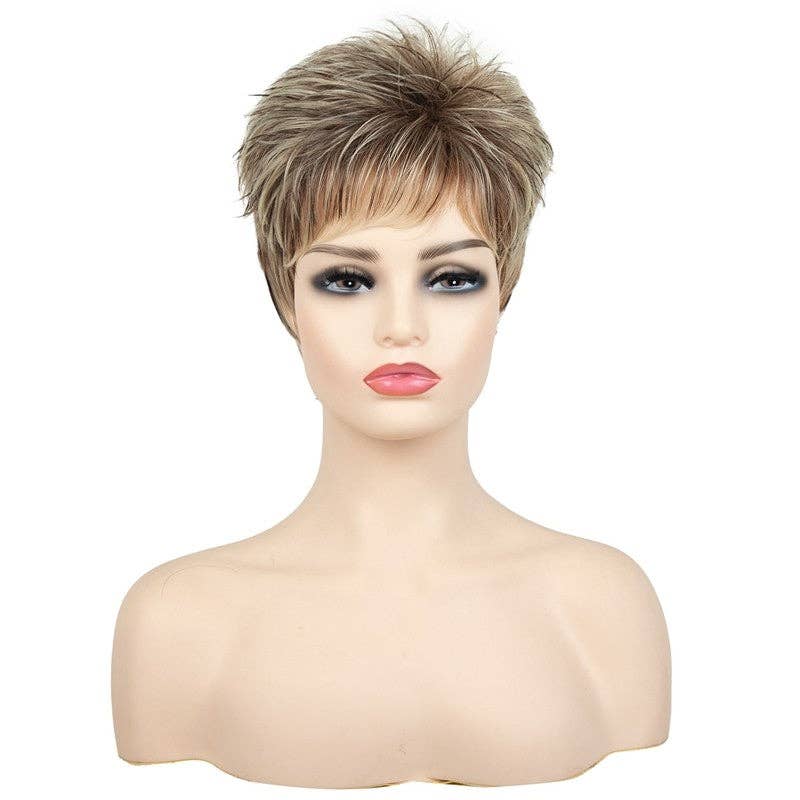 FurDecoration – Großhandel Perücke/Haarteil – Kurze lockige synthetische Perücke mit Kappe6