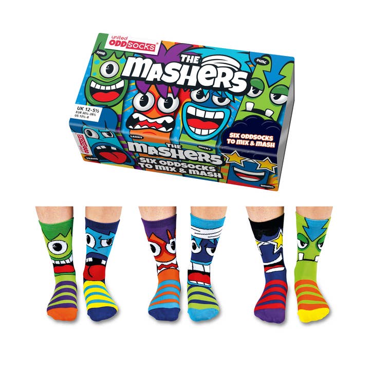 THE MASHERS | 6 Odd Socks Gift Box - United Oddsocks for wholesale by Sock Academy