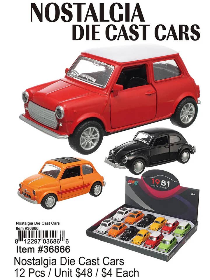 Nostalgia Die Cast Cars . for wholesale by Puka Creations