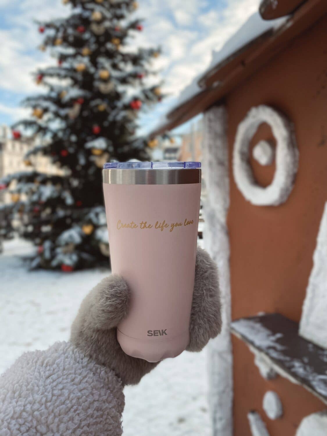 Pink Thermos/coffee cup - todays good mood is sponsored by... for wholesale on Faire3