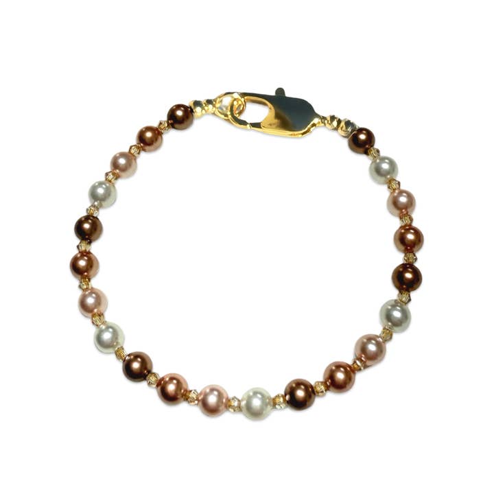 Petite Crystal Pearl Bracelet for wholesale by Ama Lottie
