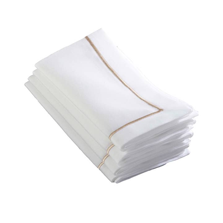Saro Lifestyle - Wholesale Dinner & Cloth Napkin - Embroidered Line Design Napkin