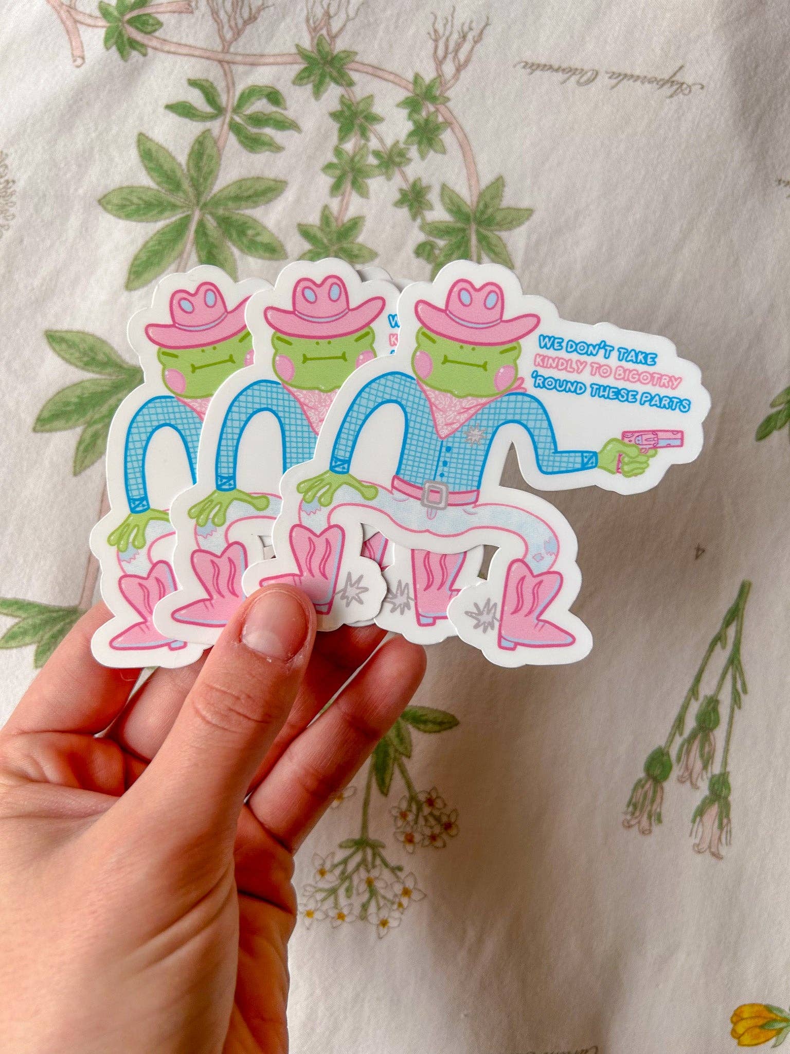 Hollandaize Art – Adesivo por atacado – Pride Cowboy Frogs | Não levamos gentilmente ao bigotry Sticker9