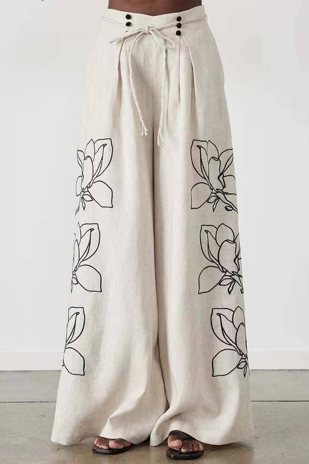 BEIGE Floral Top and Pants Set for wholesale on Faire8