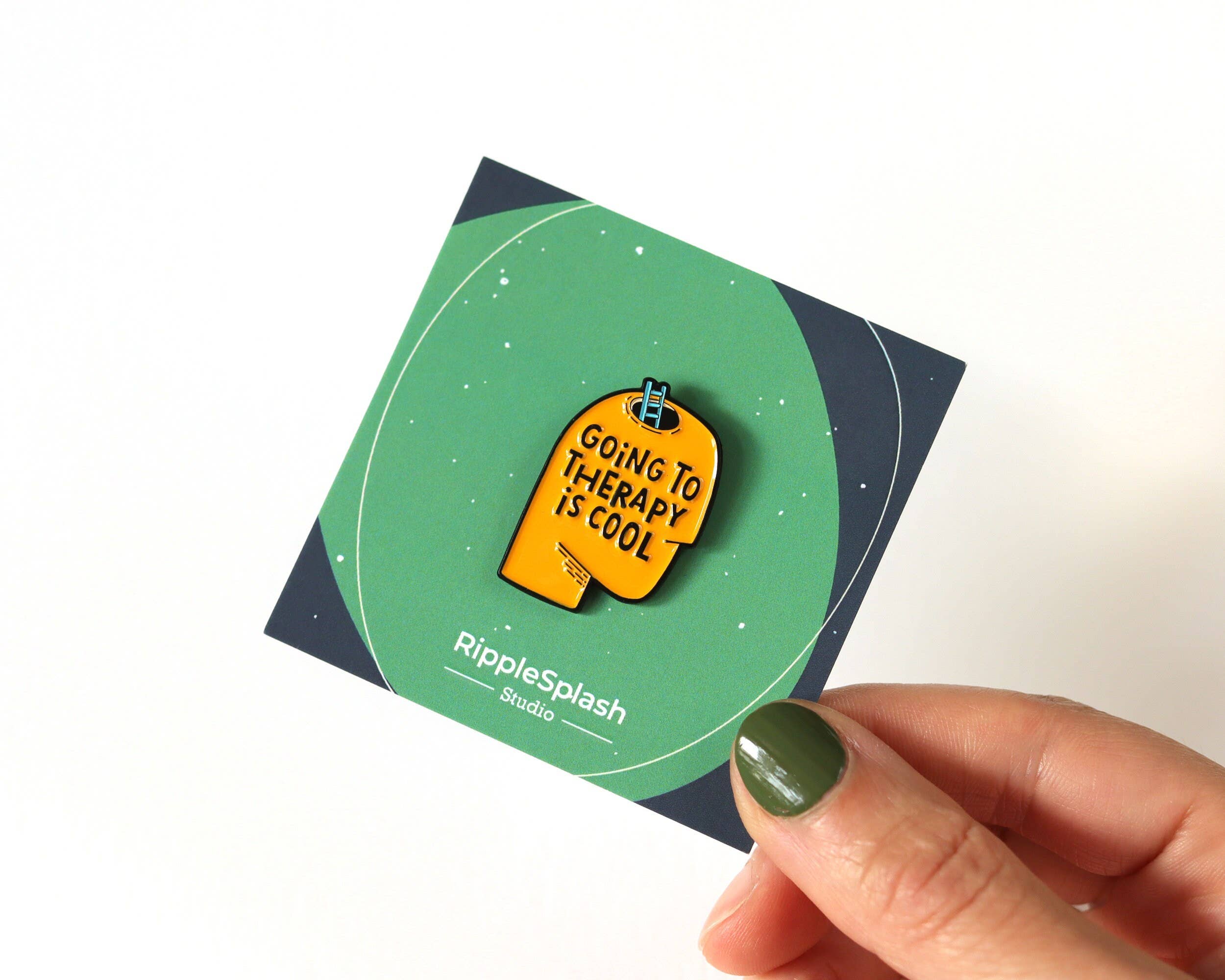 RippleSplash Studio - Wholesale Reversspeld/knoop - Emailpin voor geestelijke gezondheid1