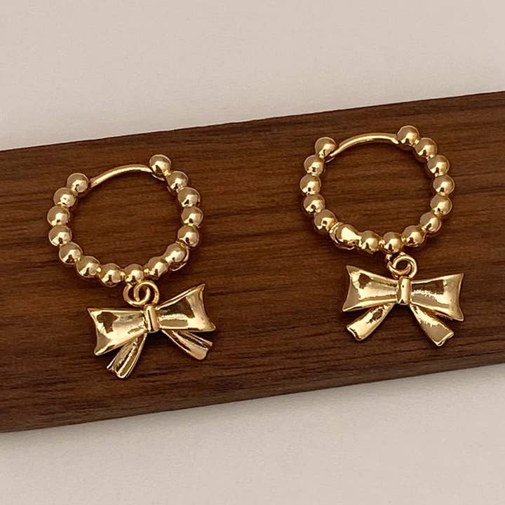 ACCITY - Wholesale Dangle Earrings - BOW FASHIONABLE AND ELEGANT EARRINGS FOR WOMEN_CWAJE29740