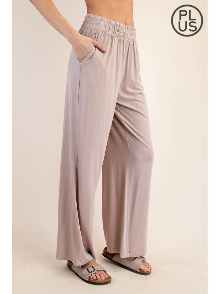 PLUS SIZE VISCOSE MODAL WIDE LEG PANT for wholesale by Rae Mode
