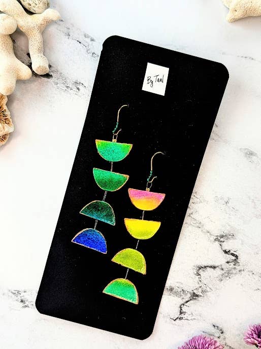 Meadow- Lightweight, Reversible Dangle Statement Earrings for wholesale by By Taal