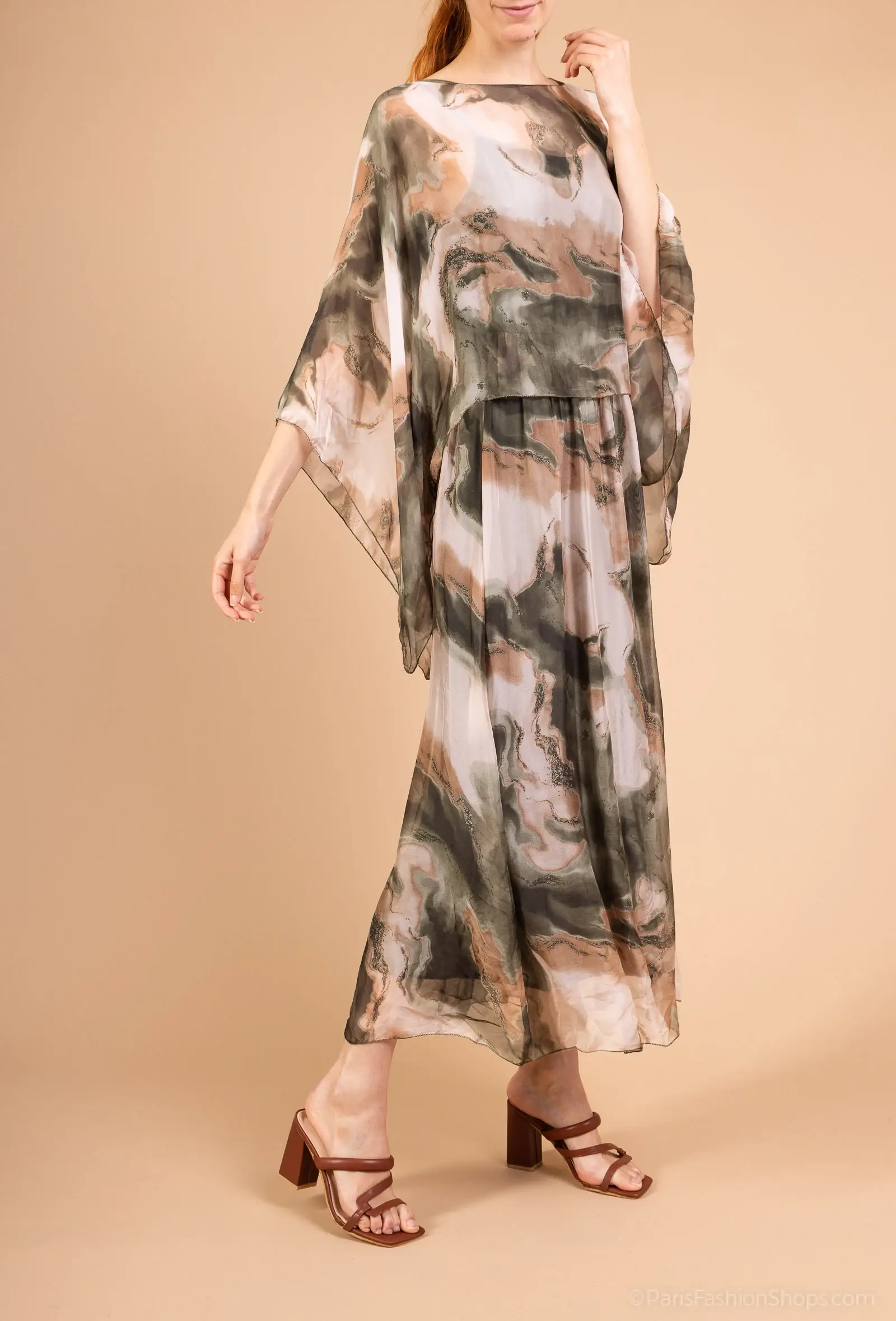 Shyloh - Wholesale Dress - Women's - 2-in-1 printed silk dress 304683