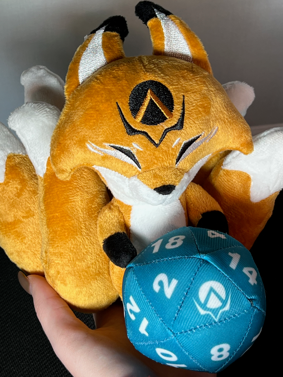 Weekend Anime & Games - Wholesale Stuffed/Plush Toy - Kids & Baby - Mascot Nine Tailed Fox holding 20 sided Die Plush1