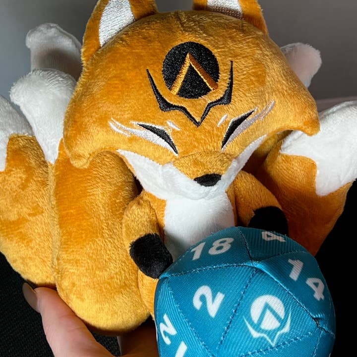 Weekend Anime & Games - Wholesale Stuffed/Plush Toy - Kids & Baby - Mascot Nine Tailed Fox holding 20 sided Die Plush1