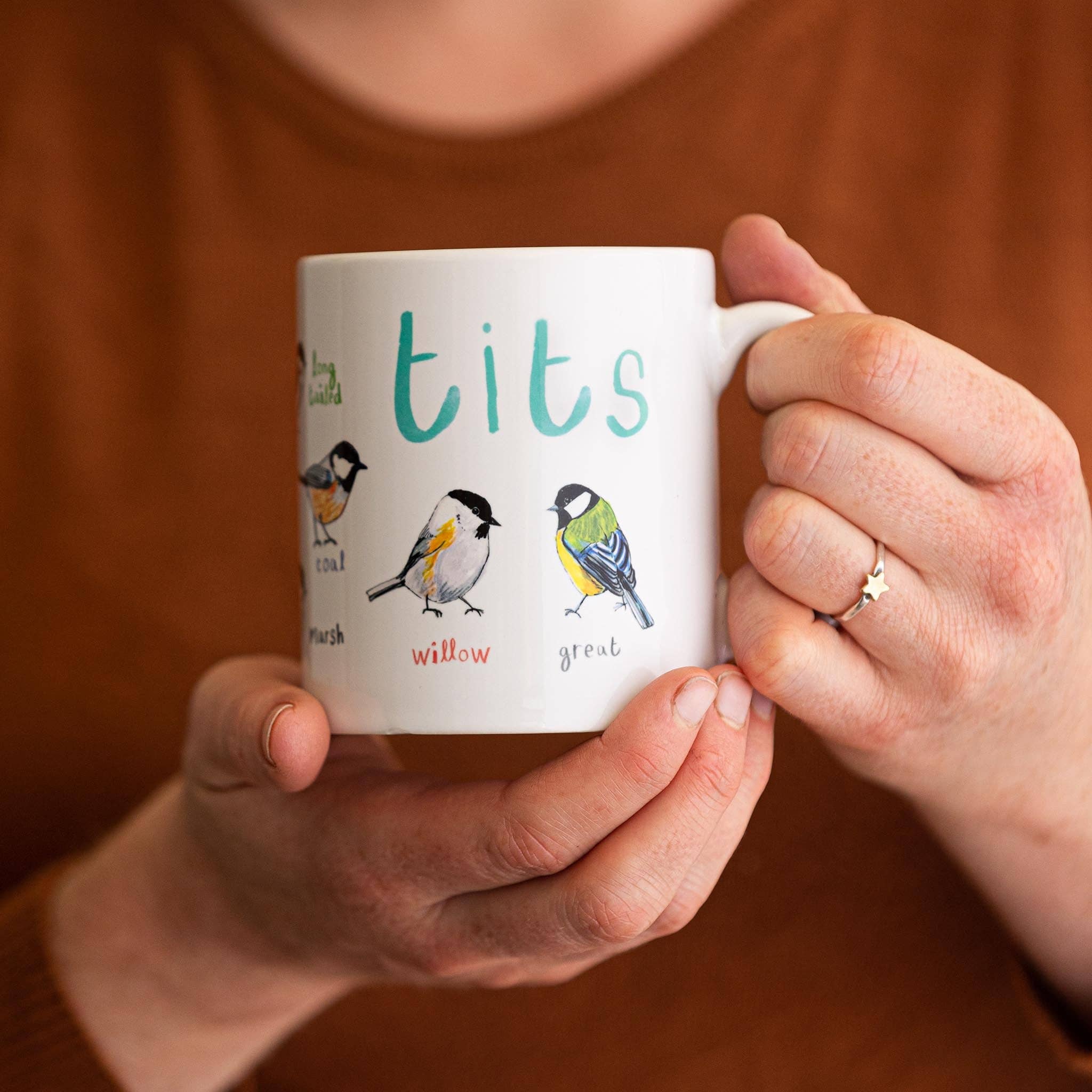 Sarah Edmonds Illustration - Wholesale Coffee Mug - Tits Ceramic Bird Pun Mug4