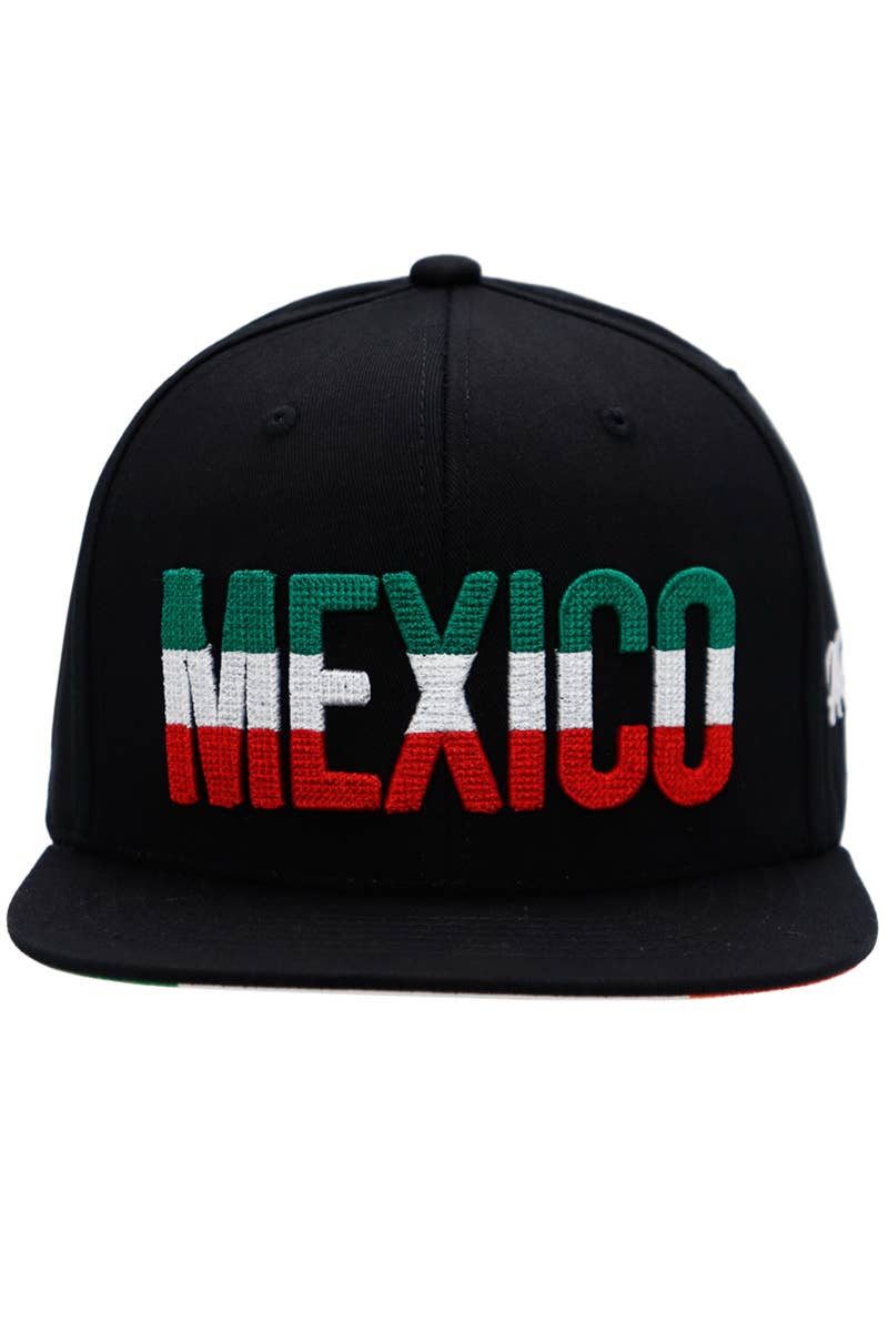 Cap Zone – Boné - Unissexo por atacado – México Corrente Logotipo Bandeira Costura Sob Bill Print Flat Snapback10