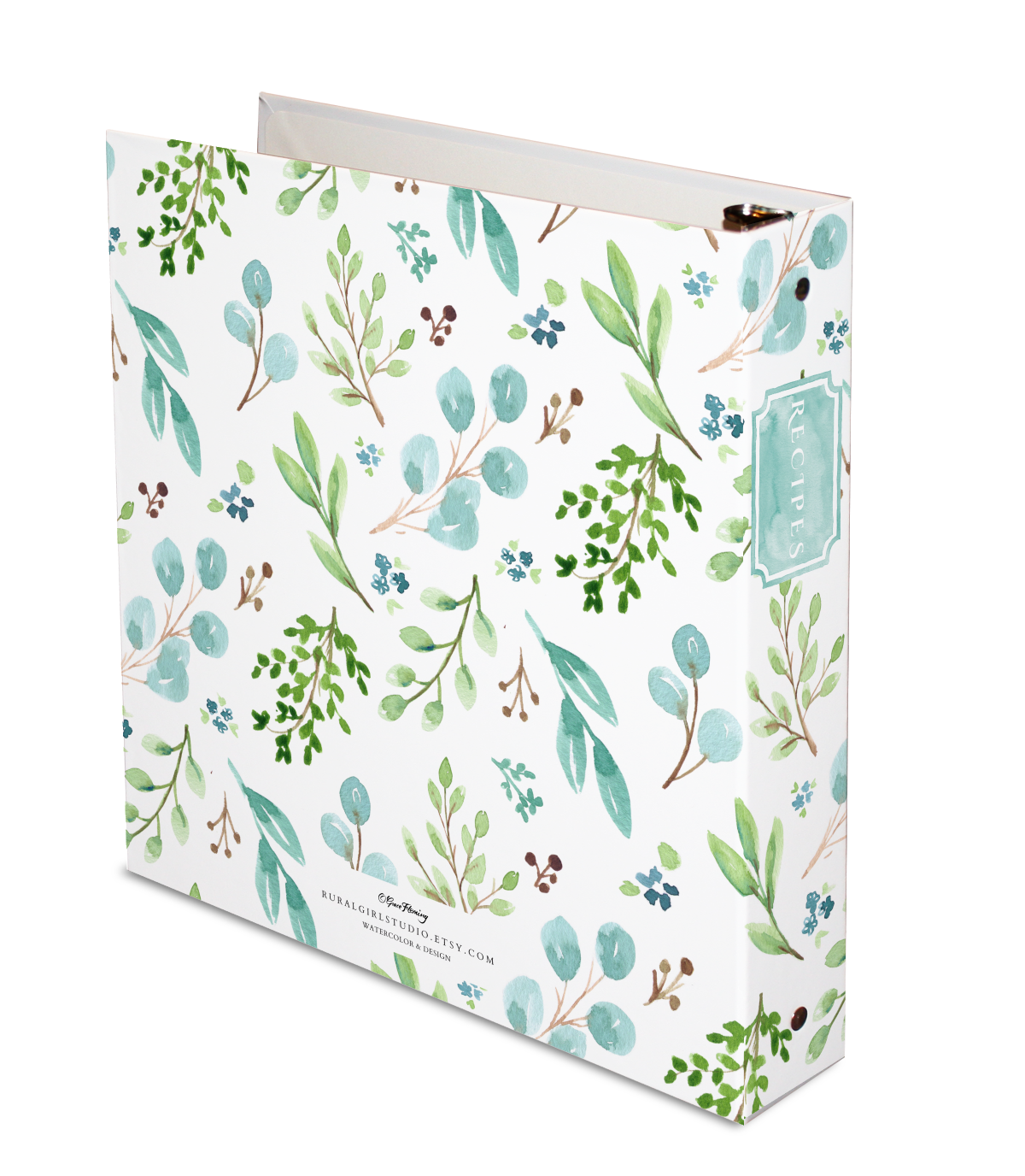 Rural Girl Studio - Vente Classeurs - Classeur de recettes - Classeur de recettes de verdure aquarelle3