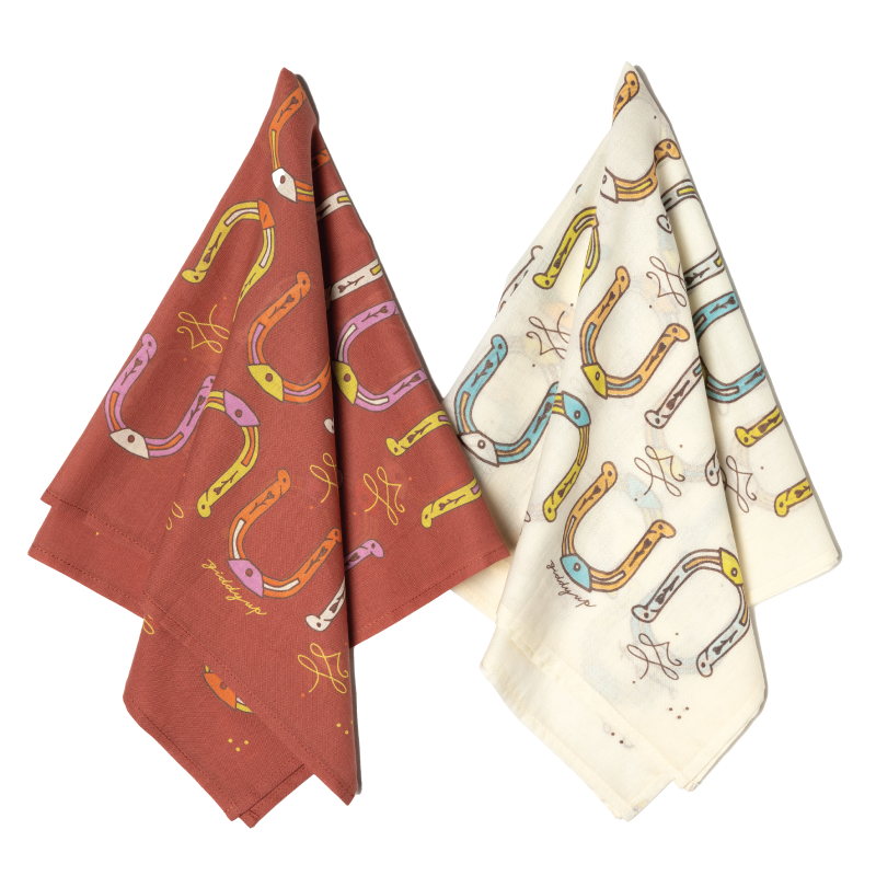 Jenni Earle - Vendita all'ingrosso Bandana - Donna - Bandana in Voile di Cotone di Lusso – mantra “Giddy Up” - crema3