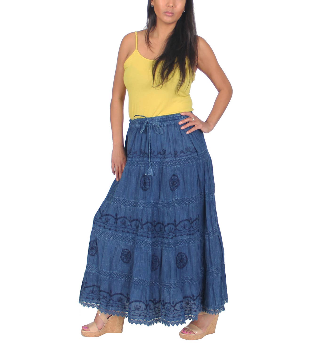 Lungta Imports - Vente Jupe – femme - Jupe longue en coton bohème hippie gitane pour femme21