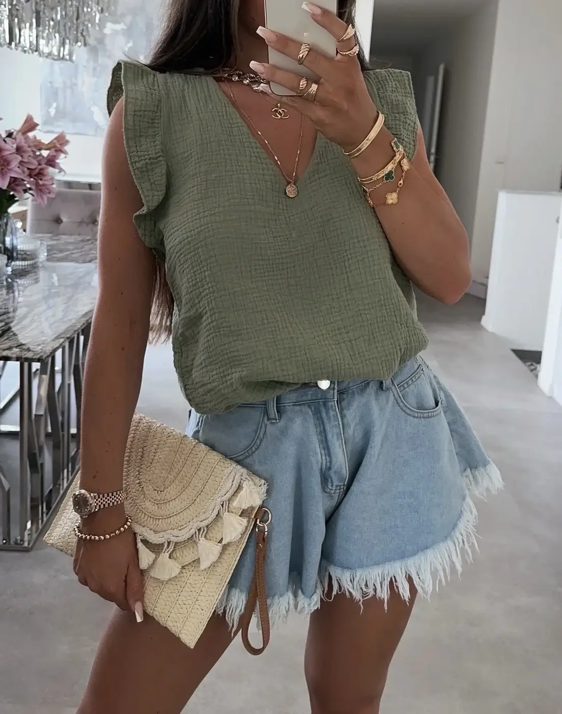 ESTEE BROWN - Wholesale Button Down Shirt - Women's - Cotton gauze top - 75663