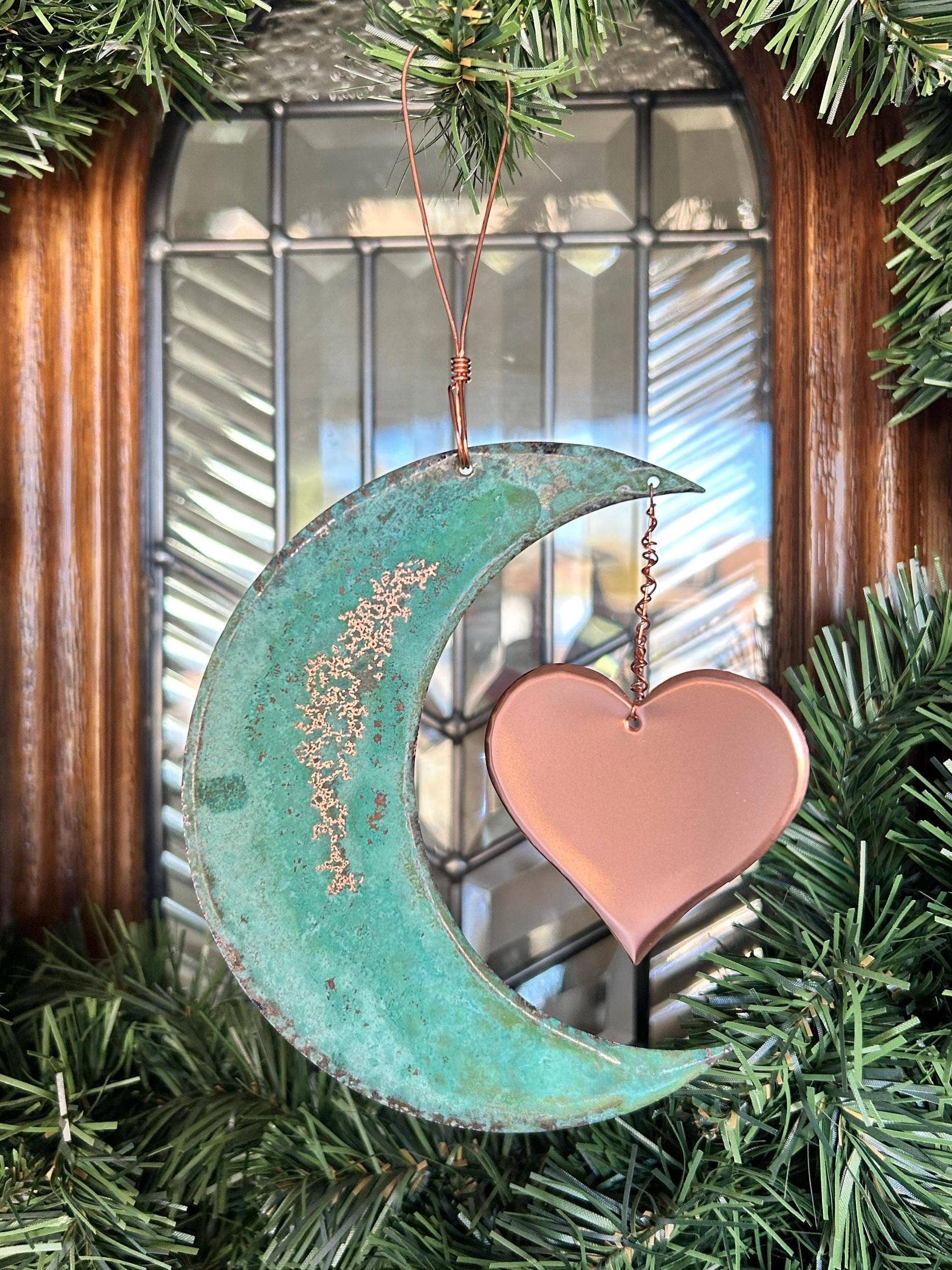 Dos Damas Designs - Wholesale Ornament - Moon & Heart Copper Christmas Ornament4