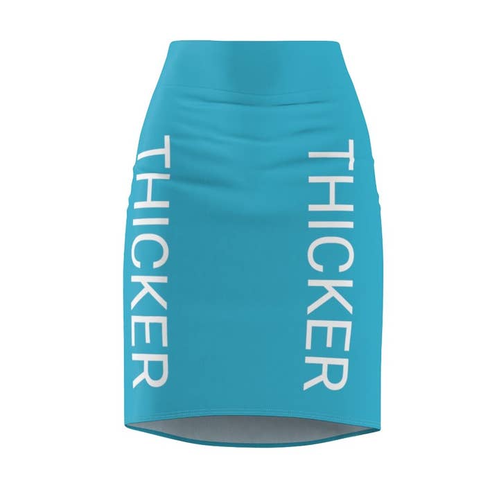 Baby Blue THICKER Pencil Skirt for wholesale by THICKER THAN AVERAGE LLC