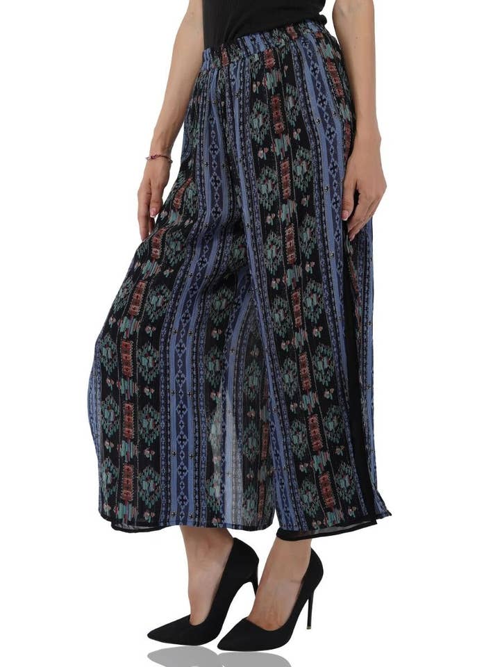 America & Beyond - Wholesale Pants - Women's - Dusk Blue Boho Lounge Pants - Blue4