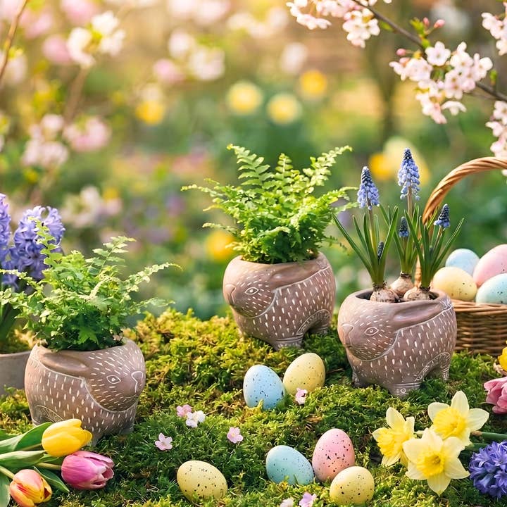 Handgefertigter Pflanztopf • Terrakotta-Topf - Hase für den Großhandel von KORISSA