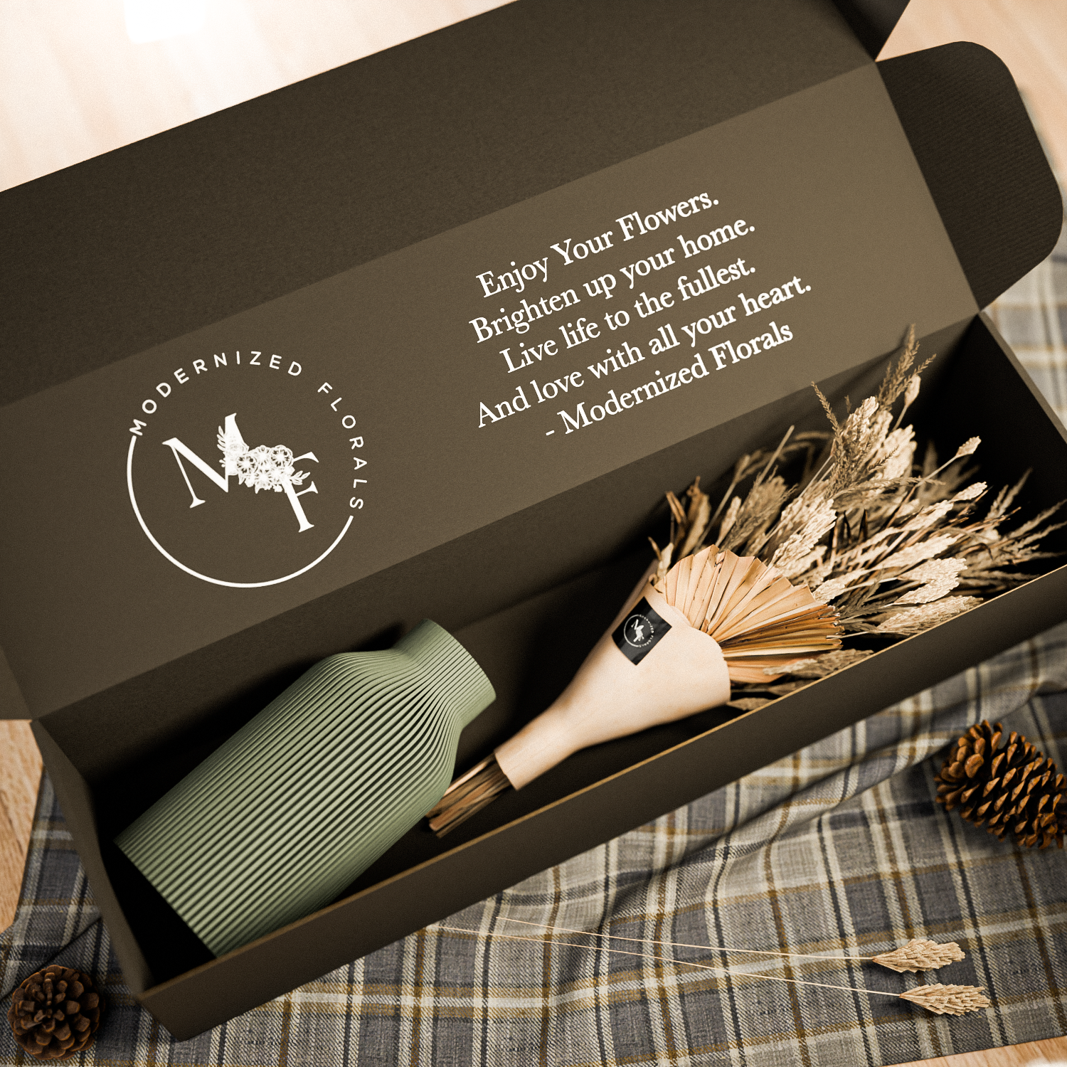 Modernized Pottery - Wholesale Vase - Dried Bouquet Gift Box with BOTTLE Vase0