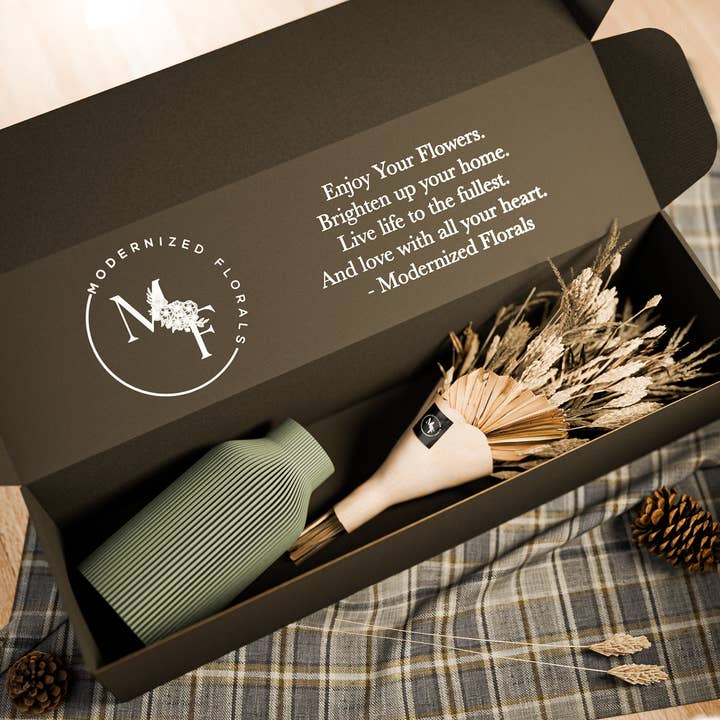 Modernized Pottery - Wholesale Vase - Dried Bouquet Gift Box with BOTTLE Vase0