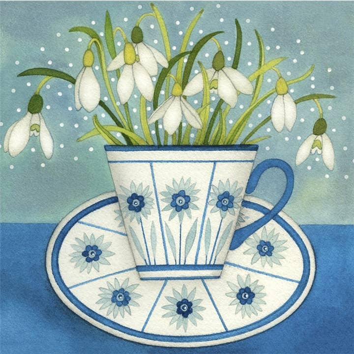 Greeting Card Spring Snowdrops for wholesale by Natural Partners Limited