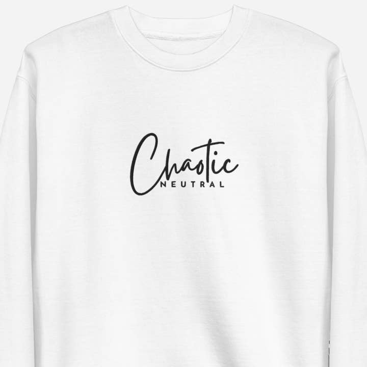 Chaotic Neutral Embroidered Dungeons and Dragons Crew Neck Sweatshirt for wholesale by EBONWOOD