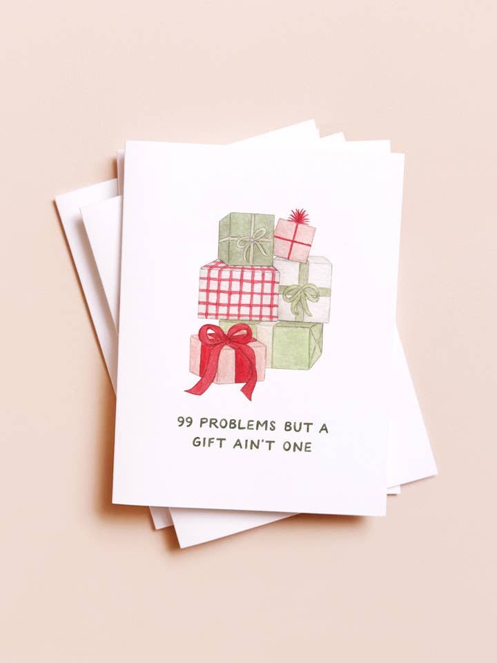 99 Problems, Gift Ain't One — Hip Hop Christmas Card for wholesale by Amy Zhang