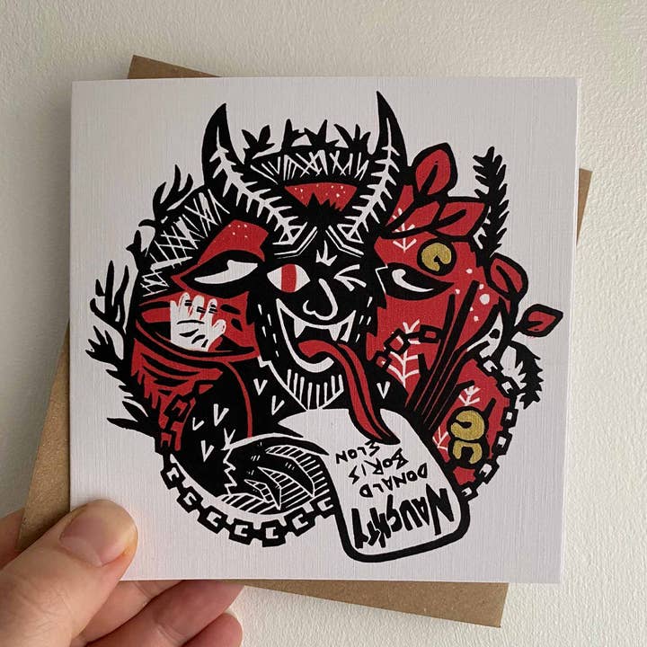 Krampus Naughty List Festive Yuletide/Christmas Card for wholesale by Blockforest