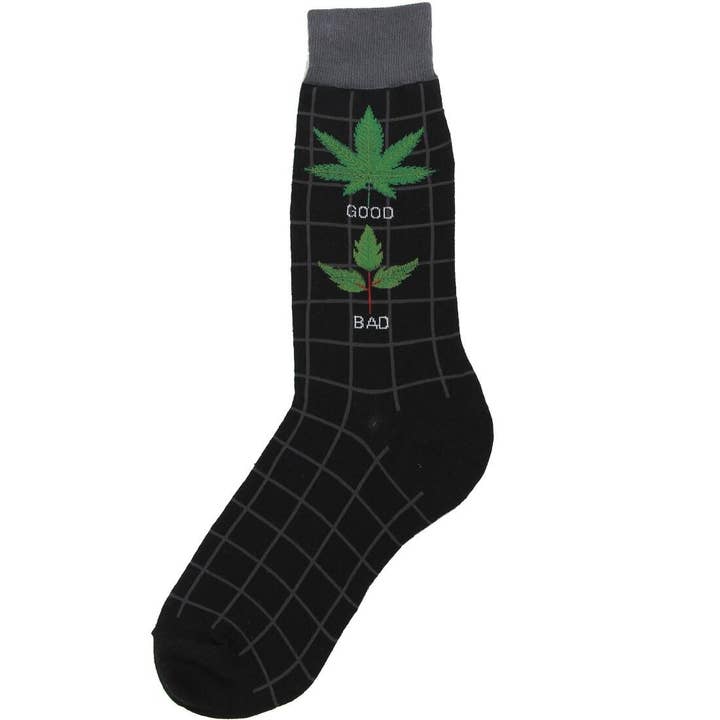 Men's Good/Bad Weed Socks for wholesale by Foot Traffic Socks