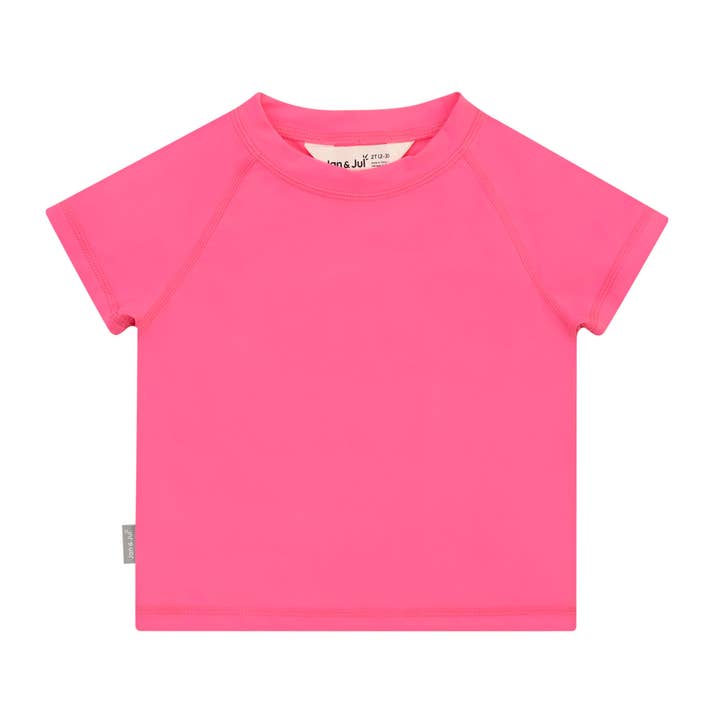 Bright Pink | Kids Short Sleeve UV Top for wholesale by Jan & Jul