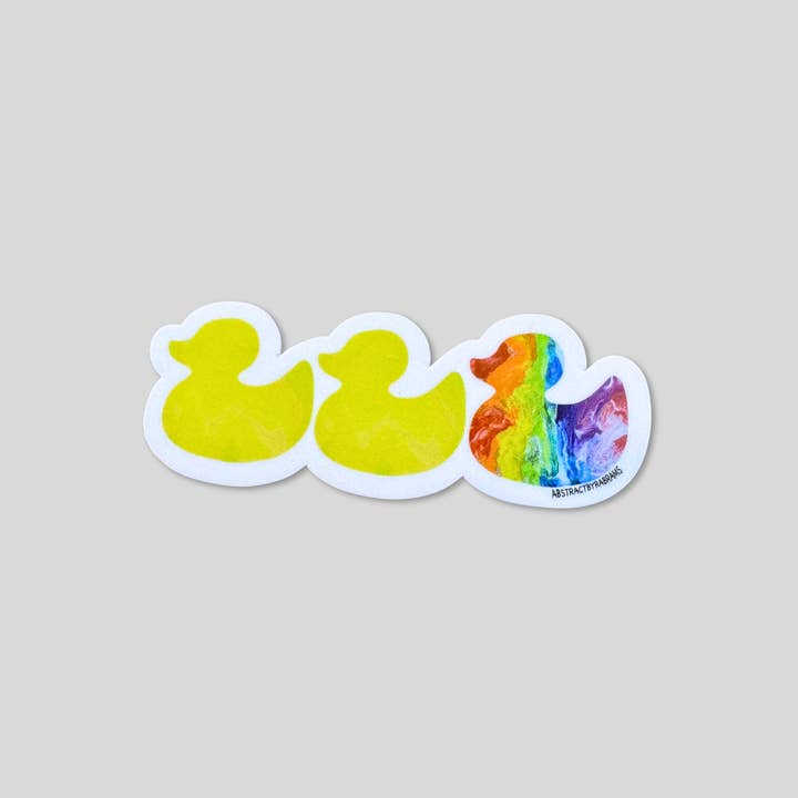 Duck Duck Gray Duck Sticker- Rainbow - Matte - LGBTQ - Ally for wholesale by AbstractbyRabrams