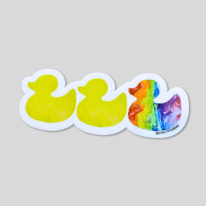 Duck Duck Gray Duck Sticker- Rainbow - Matte - LGBTQ - Ally for wholesale by AbstractbyRabrams