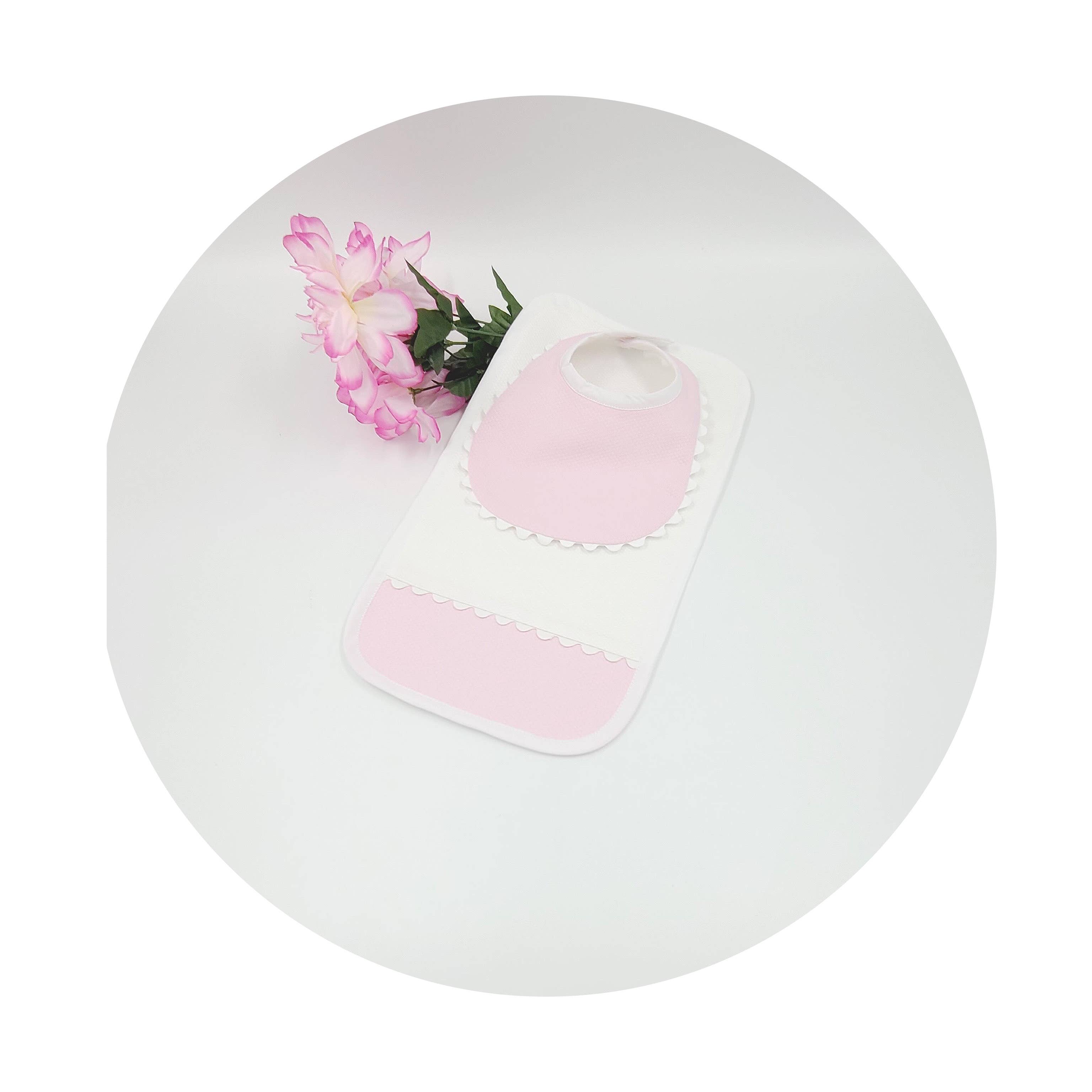 THE ROYALTY COLLECTION - Wholesale Slabbetje - Baby - Roze katoenen piqué-collectie met bies6