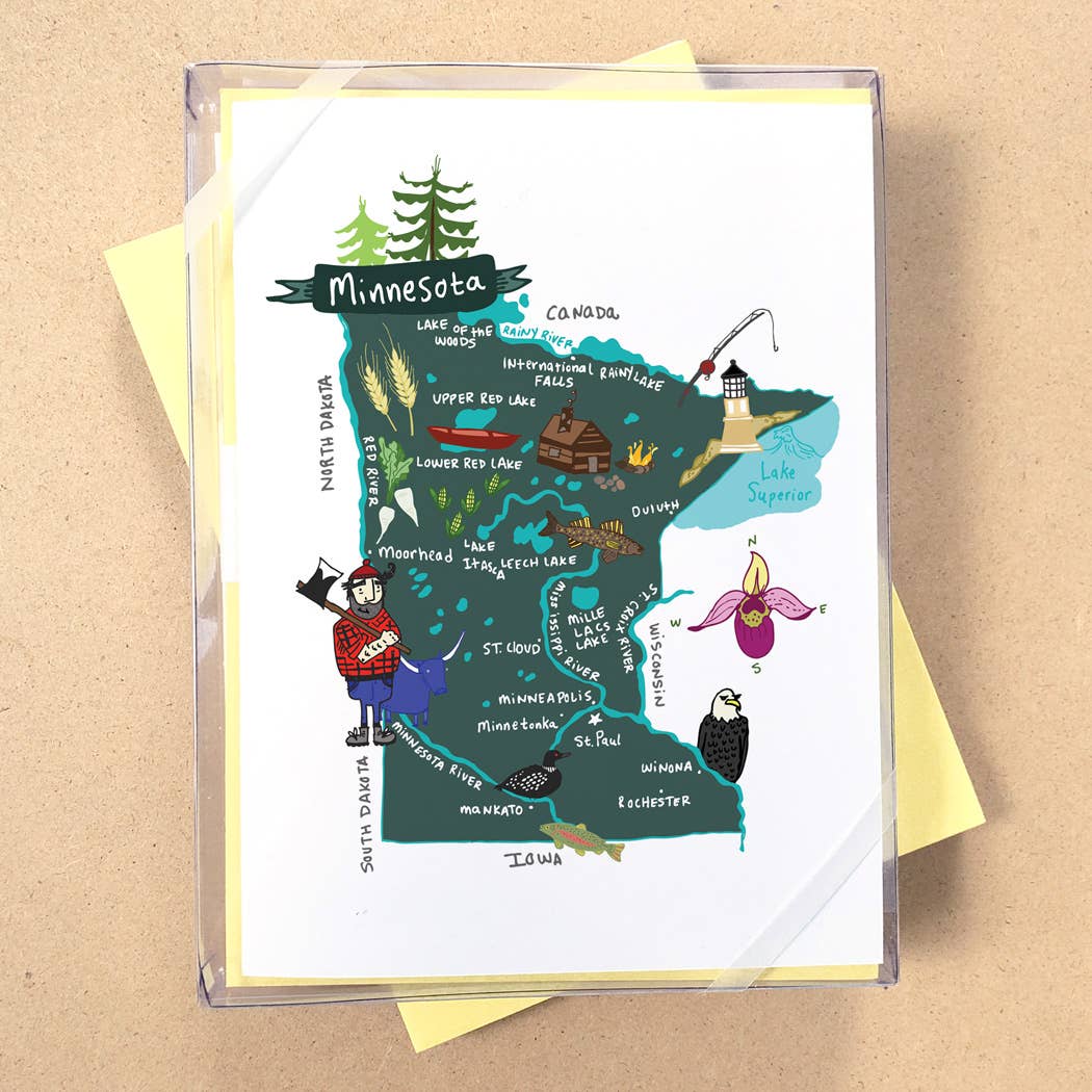 Allport Editions - Wholesale Briefpapier/indexkaartenset - Hallo USA Boxed Card-serie - ALLE 50 STATEN HIER!26