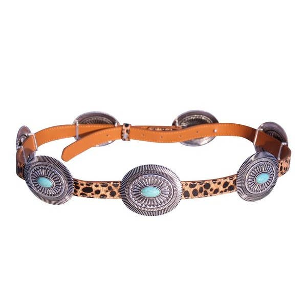 Snowing West - Wholesale Belt - Women's - WESTERN CONCHO PU LEATHER BELT - S1