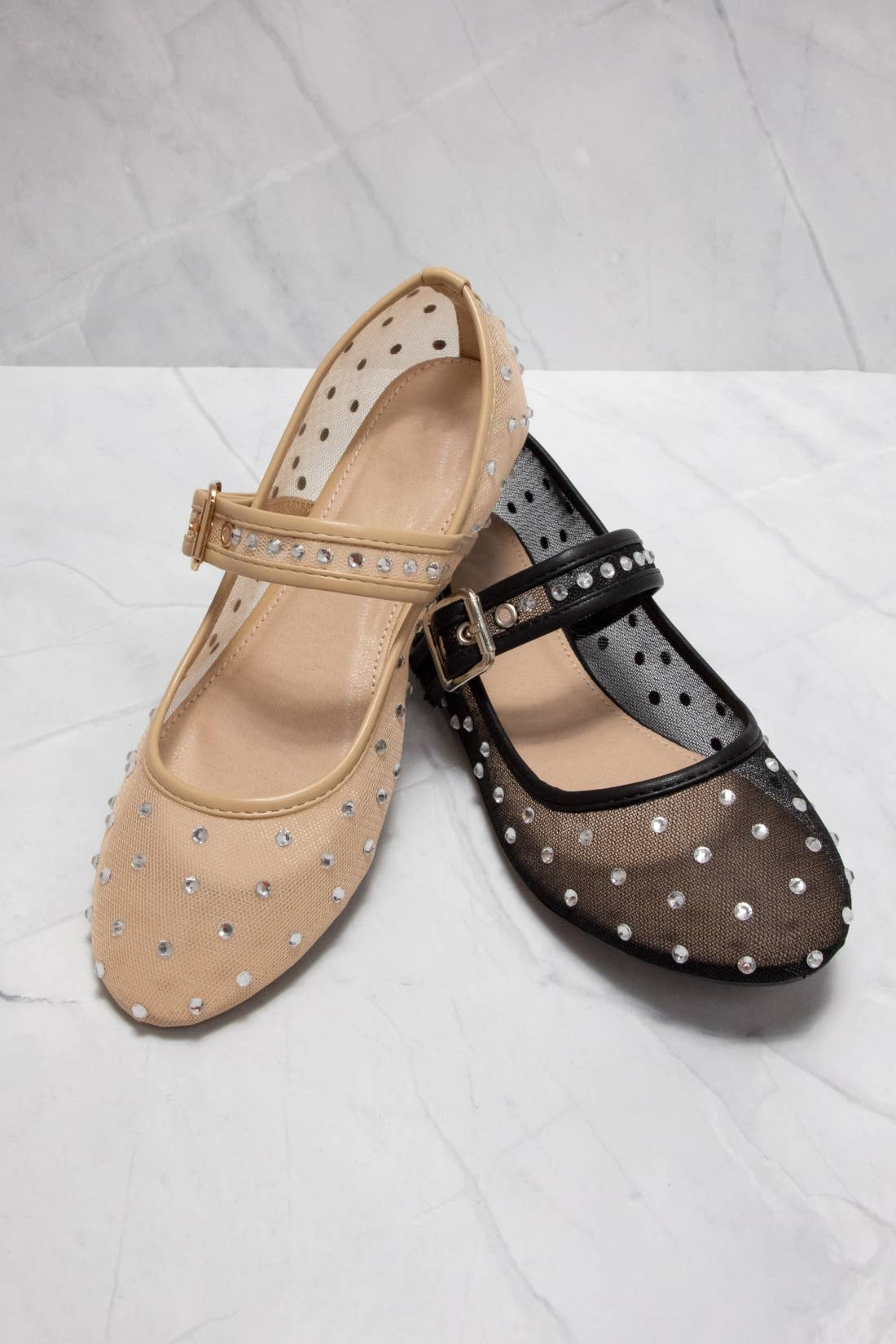 CCOCCI - Vendita all'ingrosso Ballerine - Donna - SF9868 BALLERINE MARY JANE IN RETE CON STRASS0