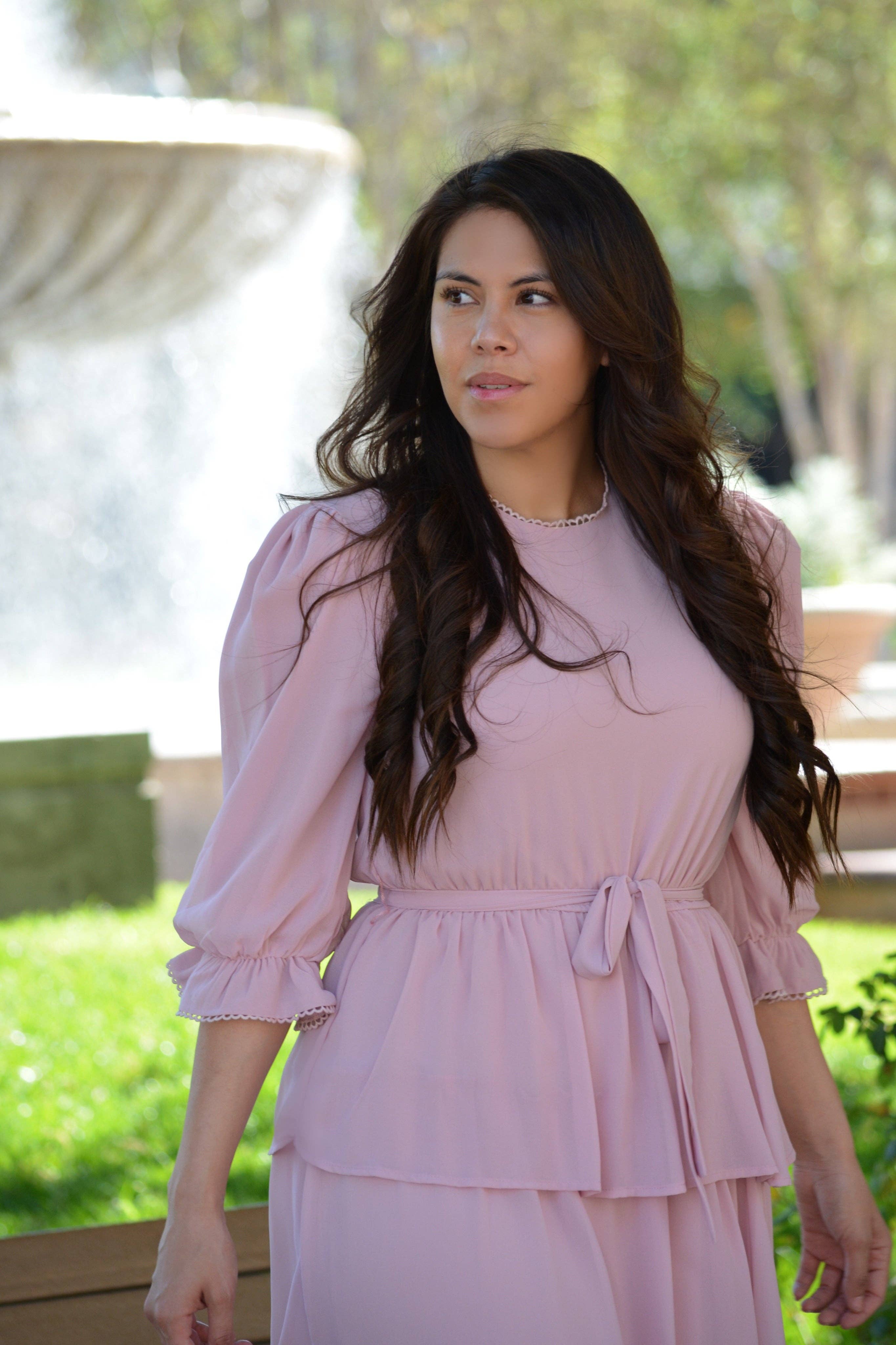 Skirt Society - Wholesale Dress - Women's - Madrid Pink Ruffled Dress3