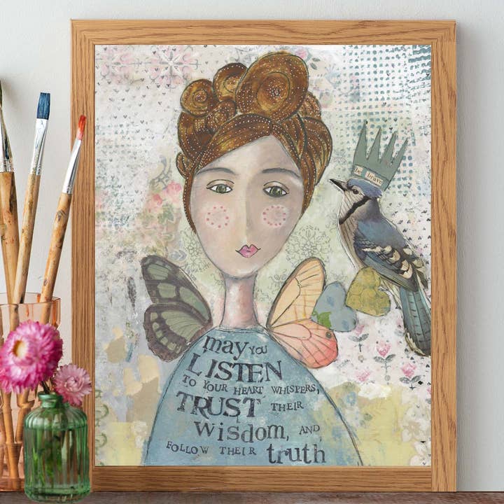 Listen To Your Whispers - Print for wholesale by Kelly Rae Roberts